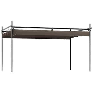 10 ft. x 13 ft. Retractable Pergola Canopy, Metal Outdoor Pergola, Brown