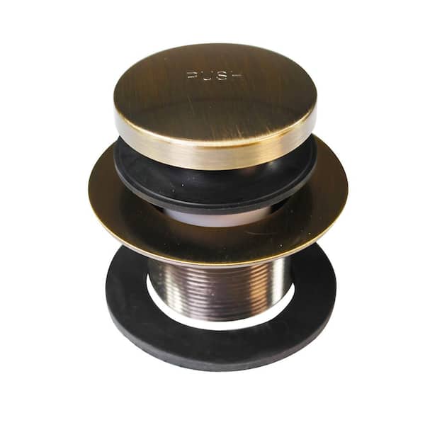 Westbrass Touch-Toe Fine Thread Bath Drain in Antique Brass