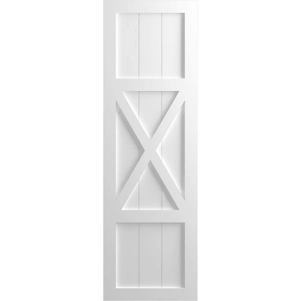 15 in. x 69 in. True Fit PVC Center X-Board Farmhouse Fixed Mount Board and Batten Shutters Pair in Unfinished price history on PriceWatchPro