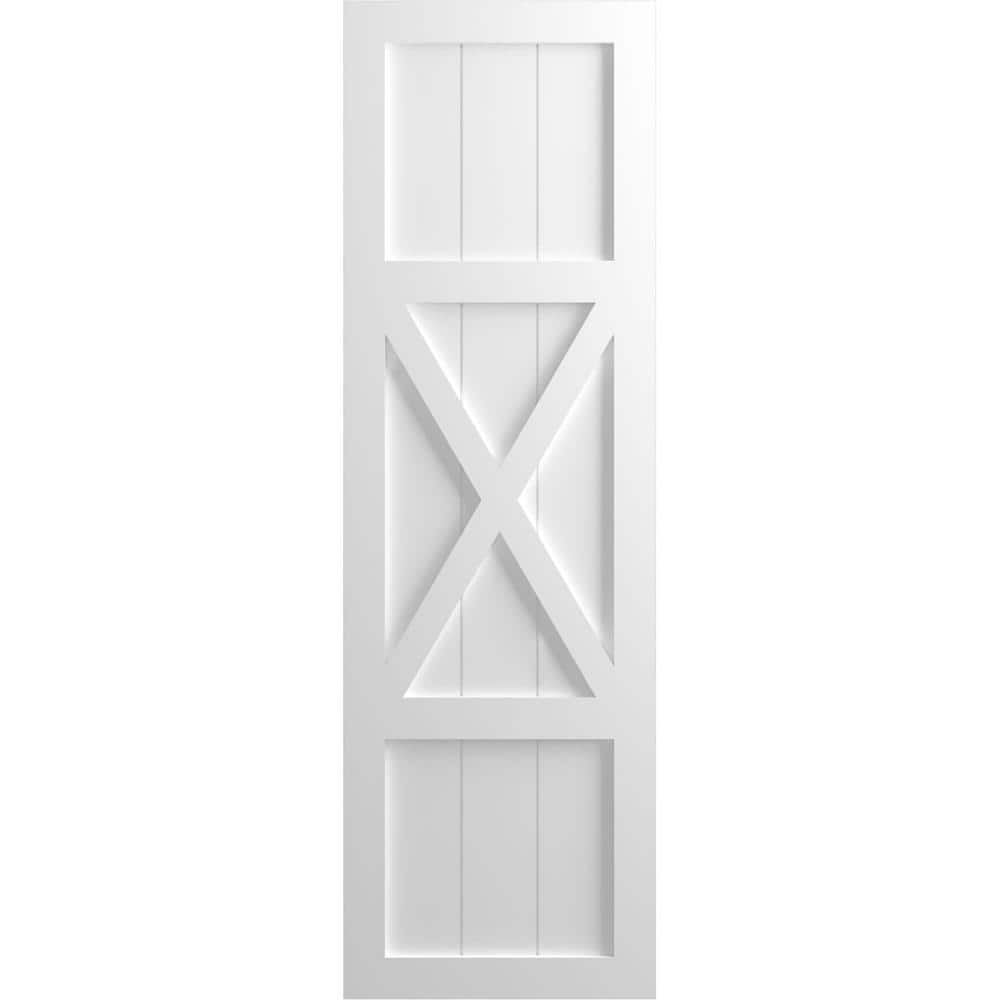18 in. x 63 in. True Fit PVC Center X-Board Farmhouse Fixed Mount Board and Batten Shutters Pair in Unfinished price history on PriceWatchPro