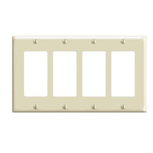Ivory 4-Gang Decorator/Rocker Wall Plate (1-Pack)
