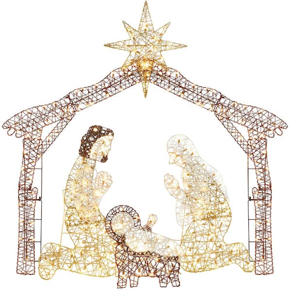 Best Choice Products 6 ft. LED Outdoor Nativity Set with 190 Warm White Lights and Stakes