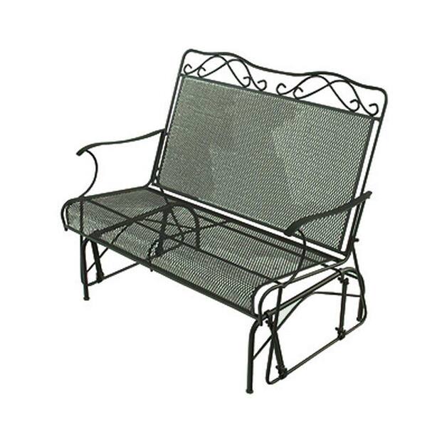 Unbranded Wrought Iron Green Patio Double Glider-DISCONTINUED