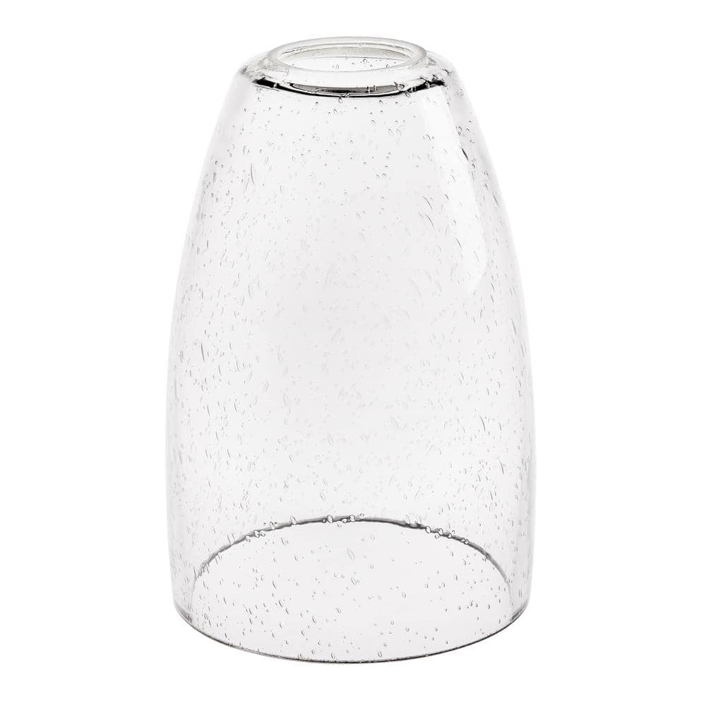 PRIVATE BRAND UNBRANDED 7.3 in. Clear Seeded Glass Oval Pendant