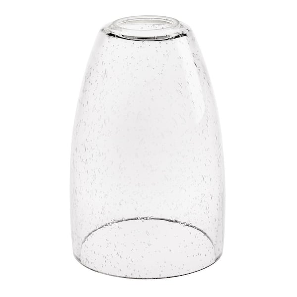 7.3 in. Clear Seeded Glass Oval Pendant Shade with 2.25 in. Lip Fitter