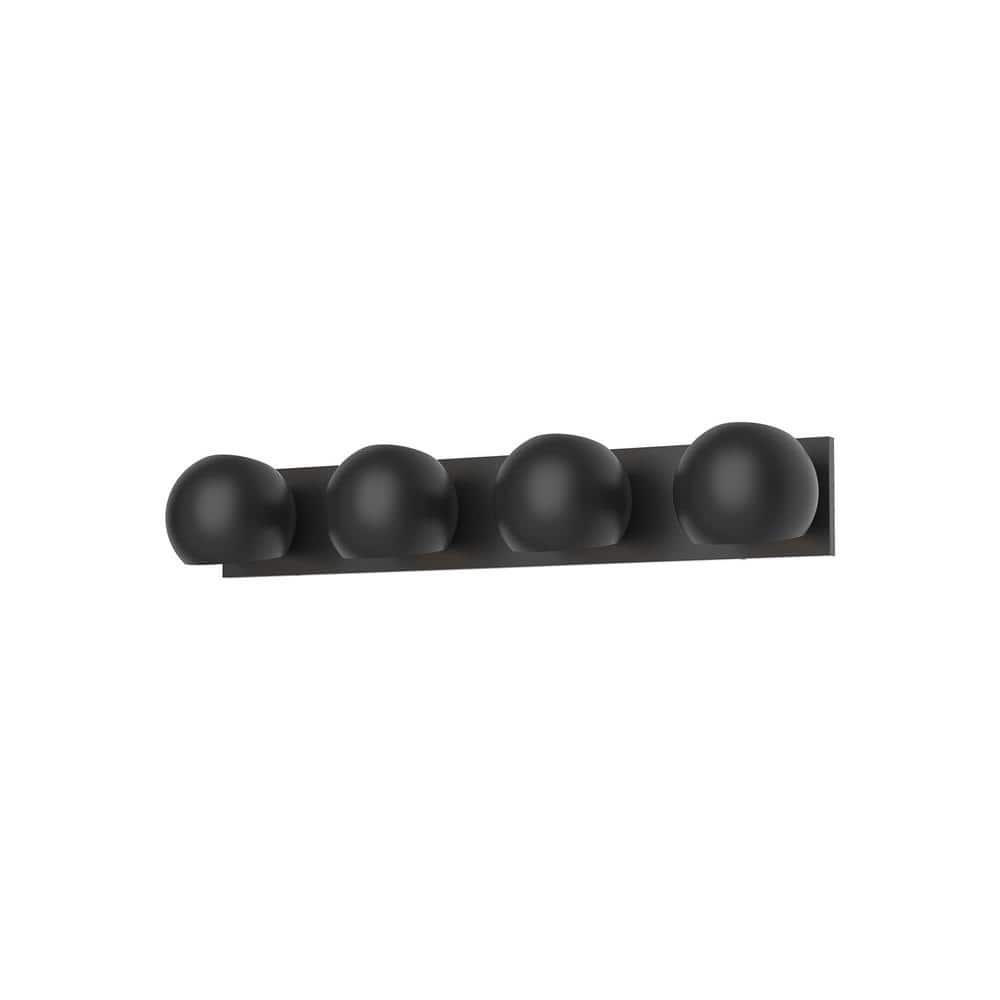 Matte Black 4-Light Dimmable Vanity Bar