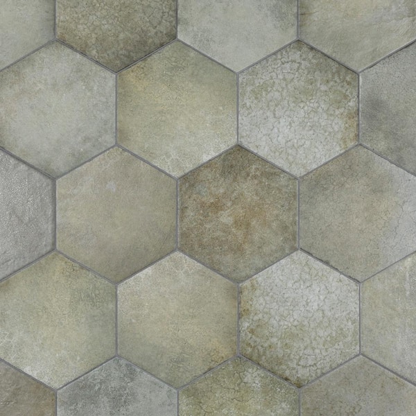 Merola Tile Heritage Hex Jungle 7 in. x 8 in. Porcelain Floor and Wall Tile (7.5 sq. ft./Case)