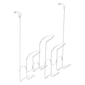 Trapelo 15 in. White Over-the-Door Wire Hook Rack
