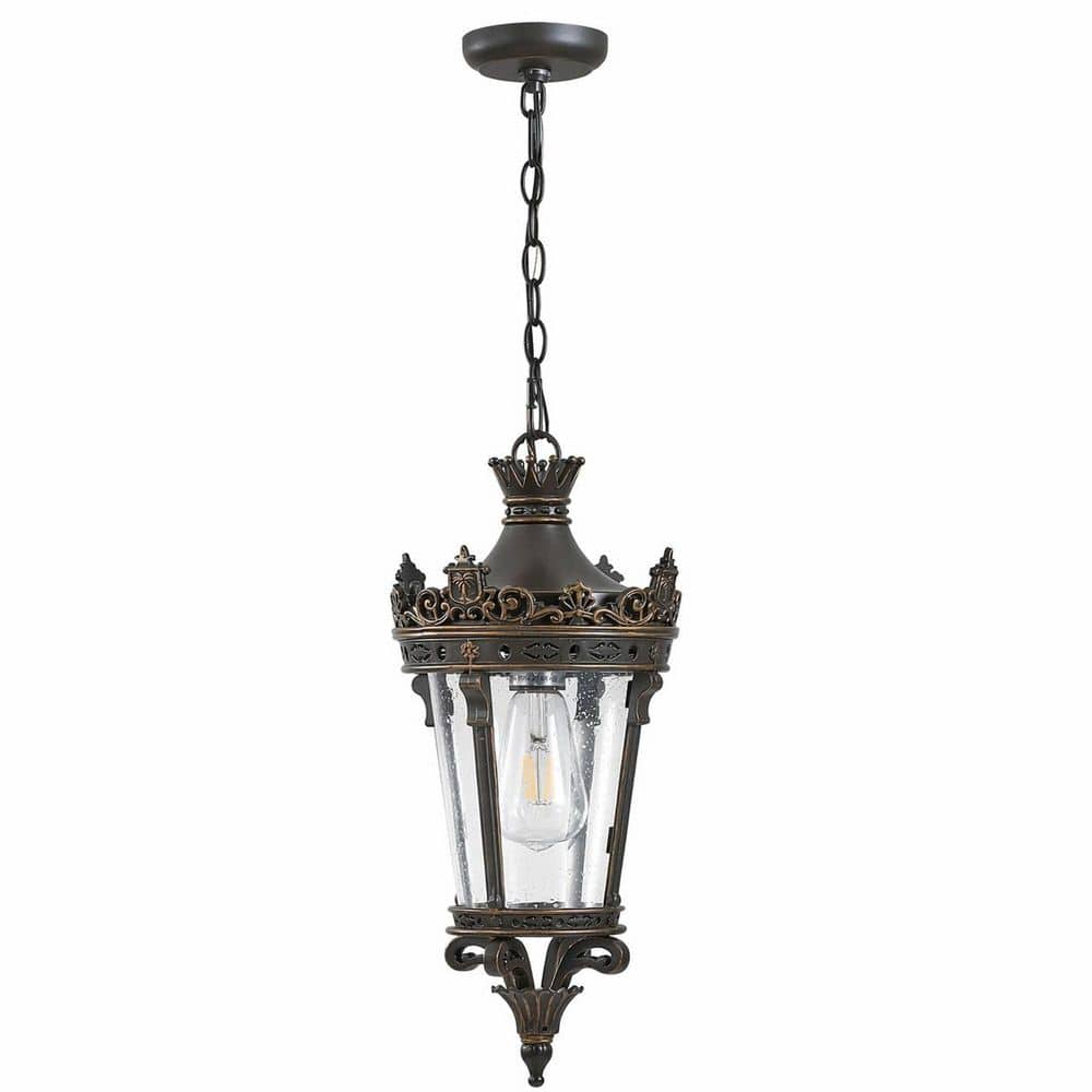 Antique Brown Outdoor Pendant Light with Glass Shade for Patio, Garden, Porch & Entryway price history on PriceWatchPro