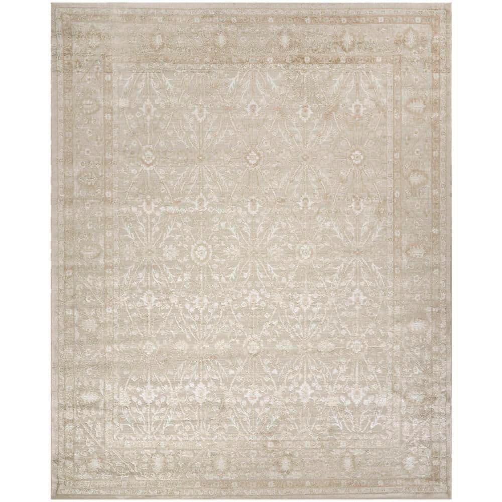 Nourison Dekor Cream Beige 8 ft. x 10 ft. Diamond Traditional Area Rug ...