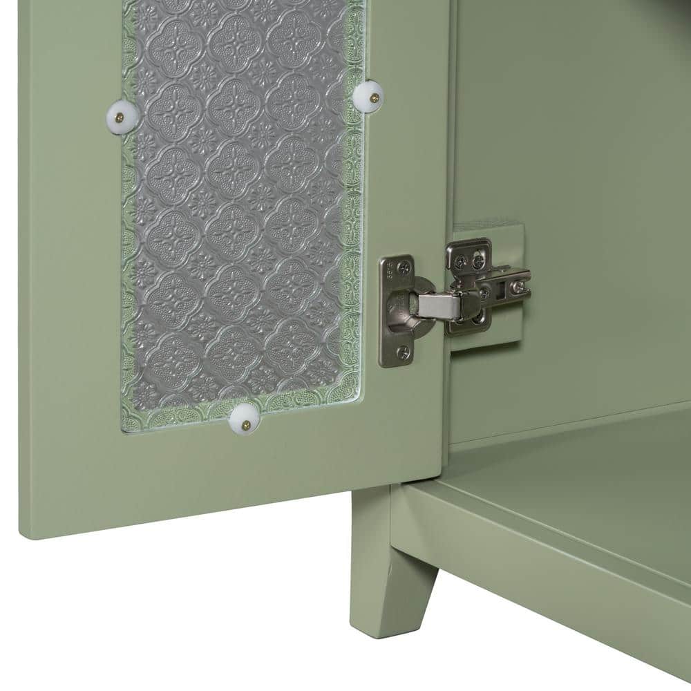 36-Inch Green Solid Wood Vanity with Ceramic Sink