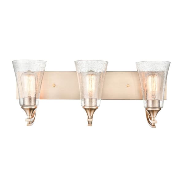 Millennium Lighting Natalie 24 in. 3-Light Modern Gold Bathroom Vanity Light with Clear Seeded Shade