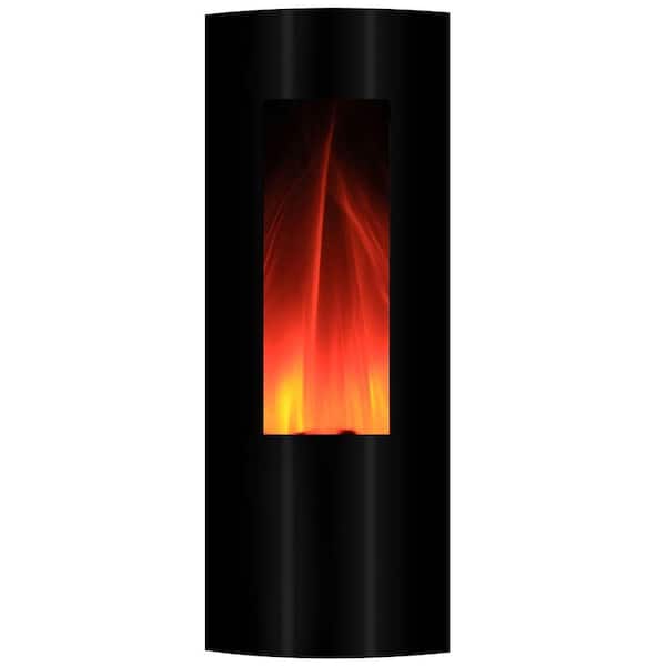 Yosemite Home Decor Symphonic Tower 16 in. Wall-Mount Electric Fireplace in Black with USB/MP3 Connection