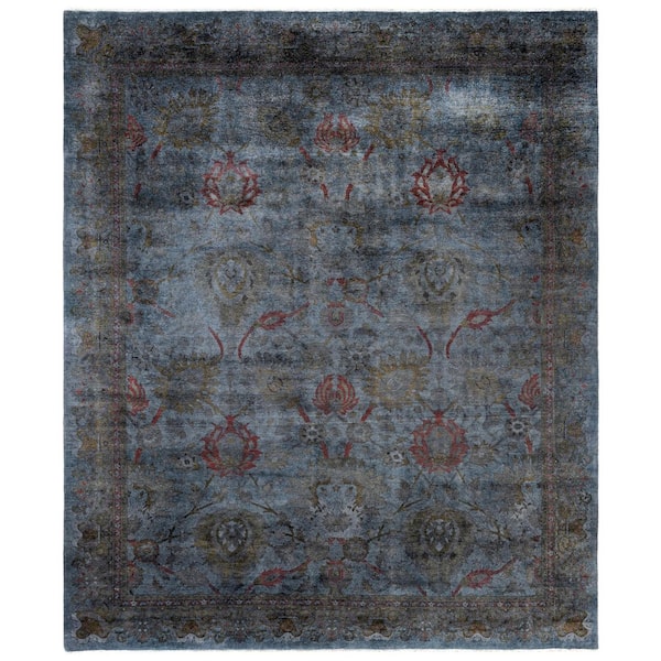 Overdyed Gray 8 ft. x 10 ft. Solid Wool Indoor Area Rug