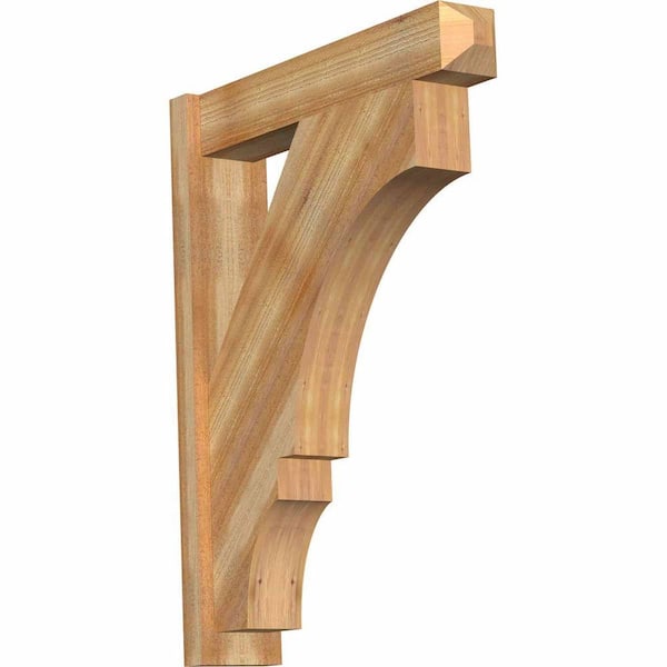 Ekena Millwork 6 in. x 36 in. x 28 in. Western Red Cedar Balboa Craftsman Rough Sawn Outlooker