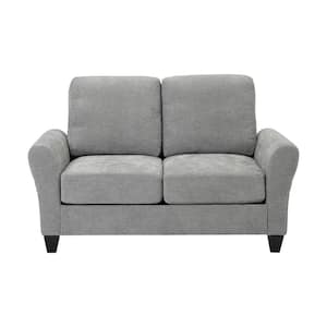 Glenville 57 in. W Flared Arm Polyester Modern Straight Sofa 35 in Gray Fabric