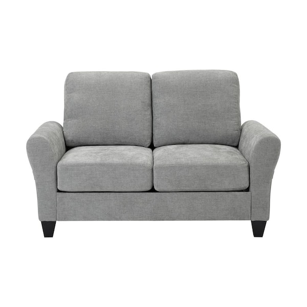 Hillsdale Furniture Glenville 57 in. W Flared Arm Polyester Modern Straight Sofa 35 in Gray Fabric