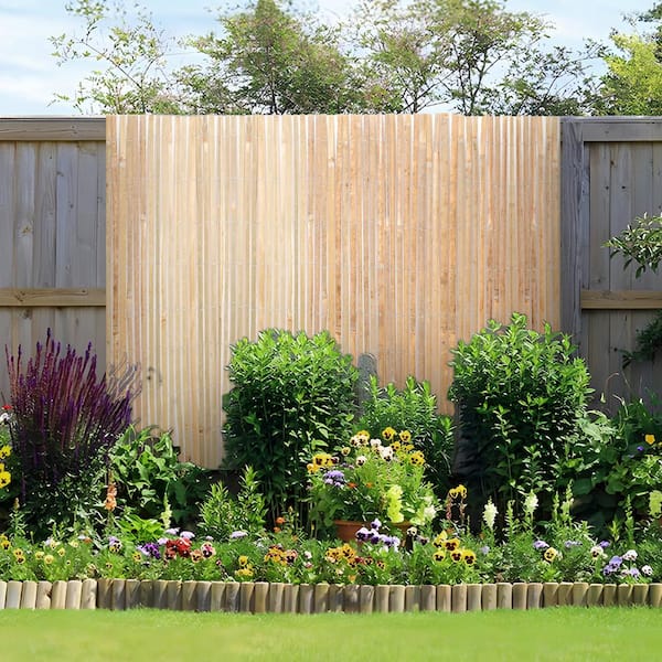 Natural Bamboo Privacy Fence, 6 ft. H x 16 ft. L, Eco-Friendly Bamboo Slat Fence, Decorative Bamboo Screen Panel