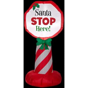 3.5 ft. H Inflatable Airblown-Outdoor Santa Stop Sign-SM