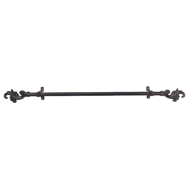 Metallo Regal Black Decorative Rod & Finial 48-86 Inch