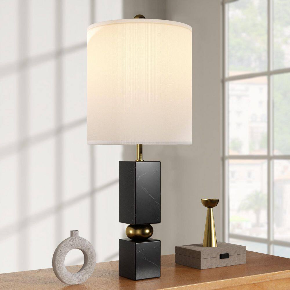 25 in. Black Modern Marble Bedroom Living Room Bedside Desk Nightstand Table Lamp price history on PriceWatchPro