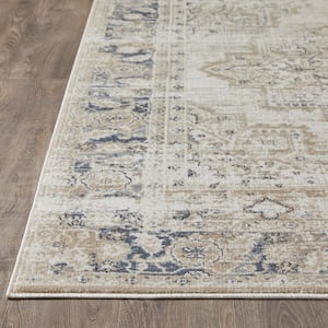 Kehleigh Zayari Blue 7 ft. 10 in. x 9 ft. 10 in. Oriental Polypropylene Indoor Area Rug