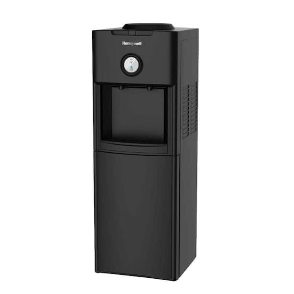 Honeywell Freestanding Top-Loading Hot/Cold Water Dispenser with with Chemical Free Antibacterial Disc in Black