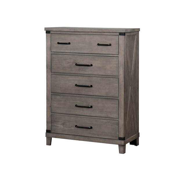 William's Home Furnishing Bianca Gray Rustic Style Chest of Drawers