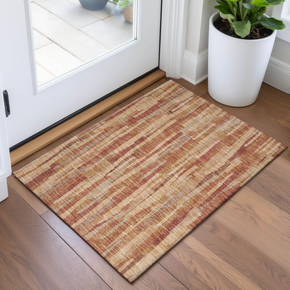 Mayfield Premium Machine Washable Abstract AMF1314 Salmon 2 ft. x 3 ft. Area Rug price history on PriceWatchPro