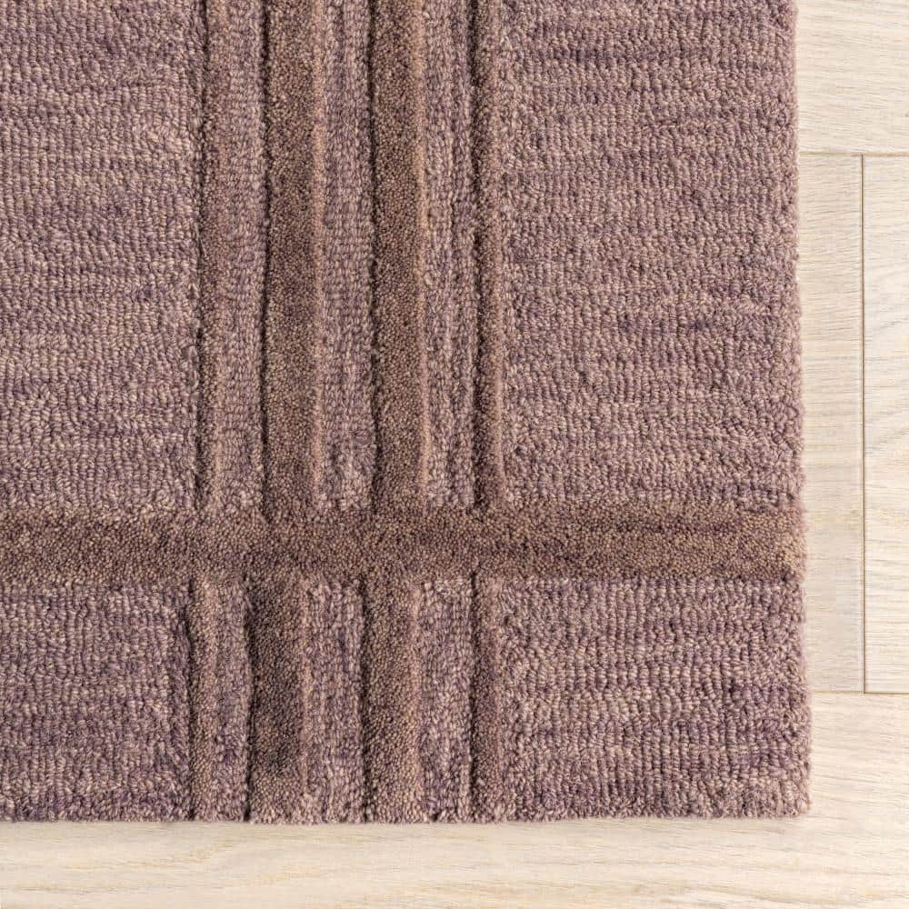 Mauve Wool Rectangular 10' x 14' Handmade Tufted Area Rug