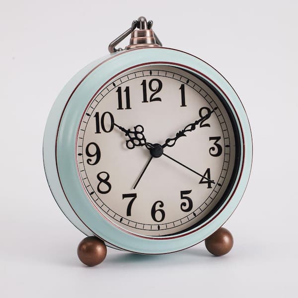 Browns/Tans Metal Vintage Bronze Metal Analog Alarm Clock Antique