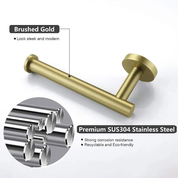 Brushed Gold Toilet Paper Holder Sus304 Stainless Steel, Modern