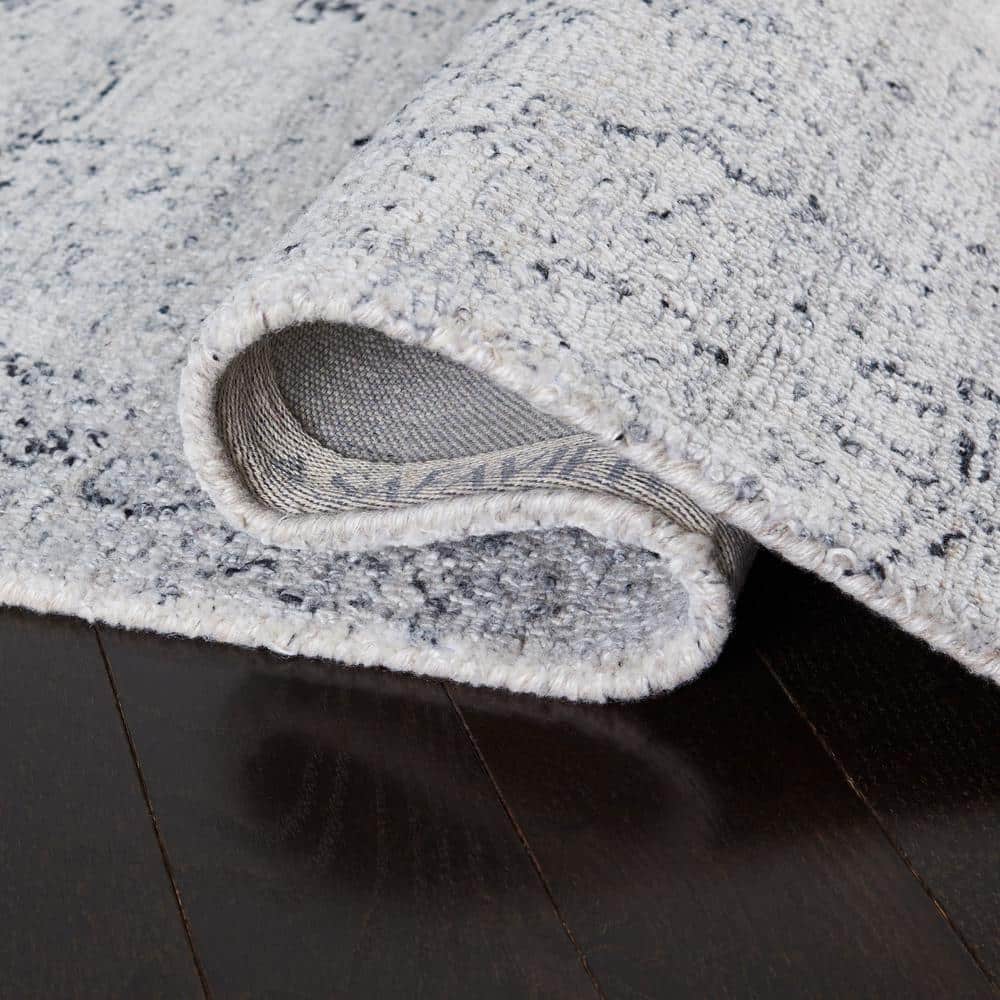 Black and Ivory Abstract Hand-Tufted Wool Area Rug