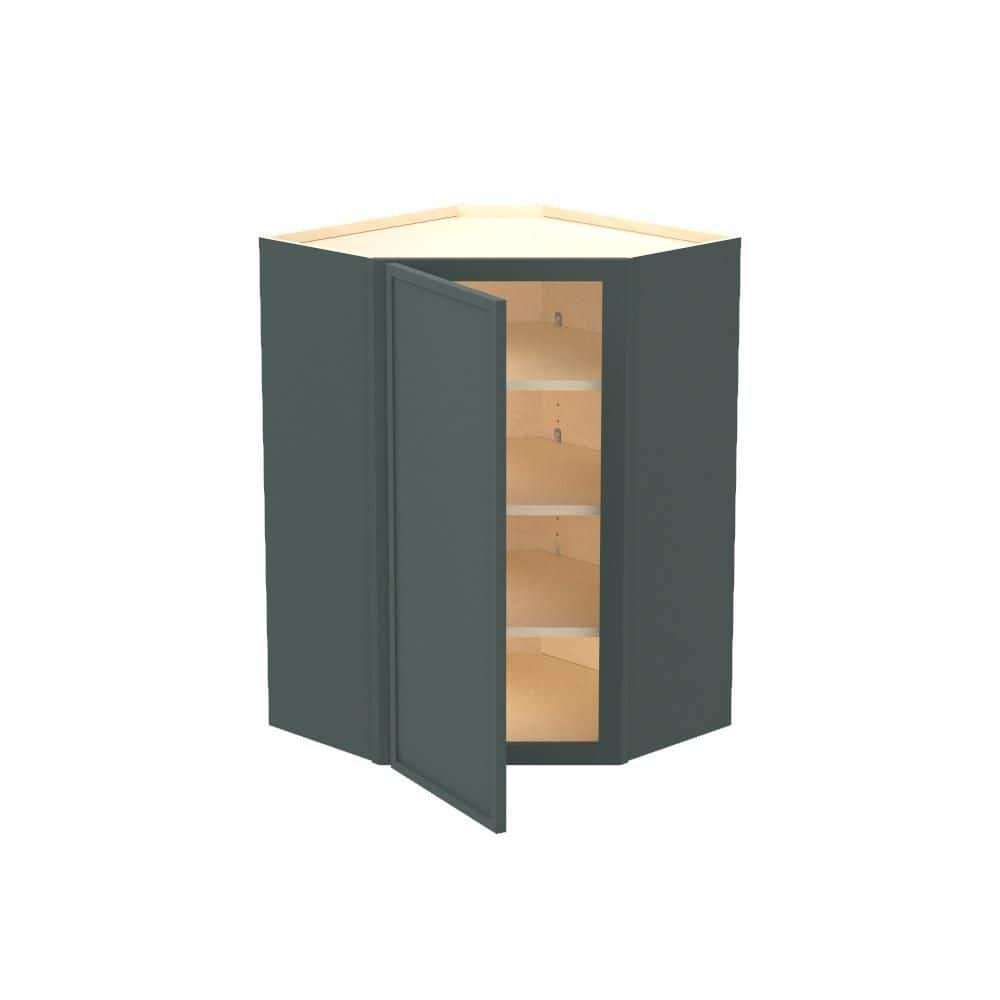 Franklin 24 in. W x 12 in. D x 36 in. H Assembled Plywood Wall Corner Kitchen Cabinet in Verdant Green with Soft Close