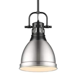 Duncan 1-Light Matte Black Standard Mini Pendant with Metal Shade