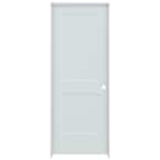 30 in. x 80 in. Monroe Light Gray Painted Left-Hand Smooth Solid Core Molded Composite MDF Single Prehung Interior Door