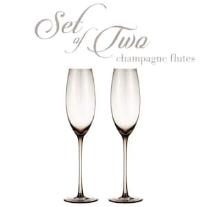Luxurious and Elegant smoke Colored 7.3 oz. Champagne Flutes (Set of 2)