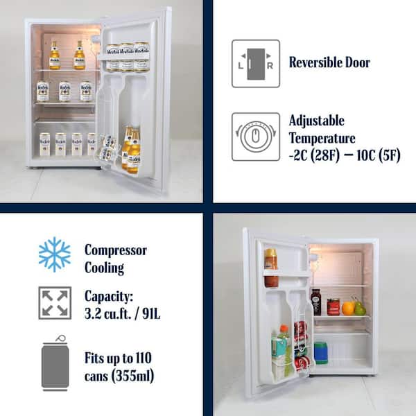 Buy Mini Fridge with Freezer, 90L/3.2CU.FT Double Door Compact