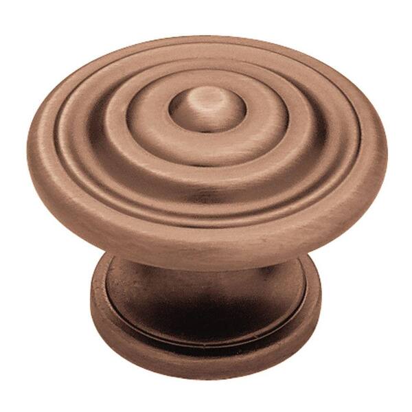 Liberty Concentric 1-3/8 in. (35mm) Red Antique Low Sheen Round Cabinet Knob