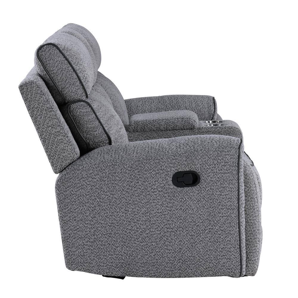 Omni Gray Polyester 3-Piece Reclining Living Room Set