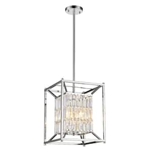 LucyII 60-Watt Integrated LED Chrome Crystal Geometric Chandelier