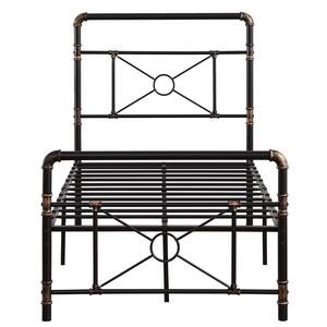 Twin Modern Water Pipe Iron Bed Frame with Cross Design