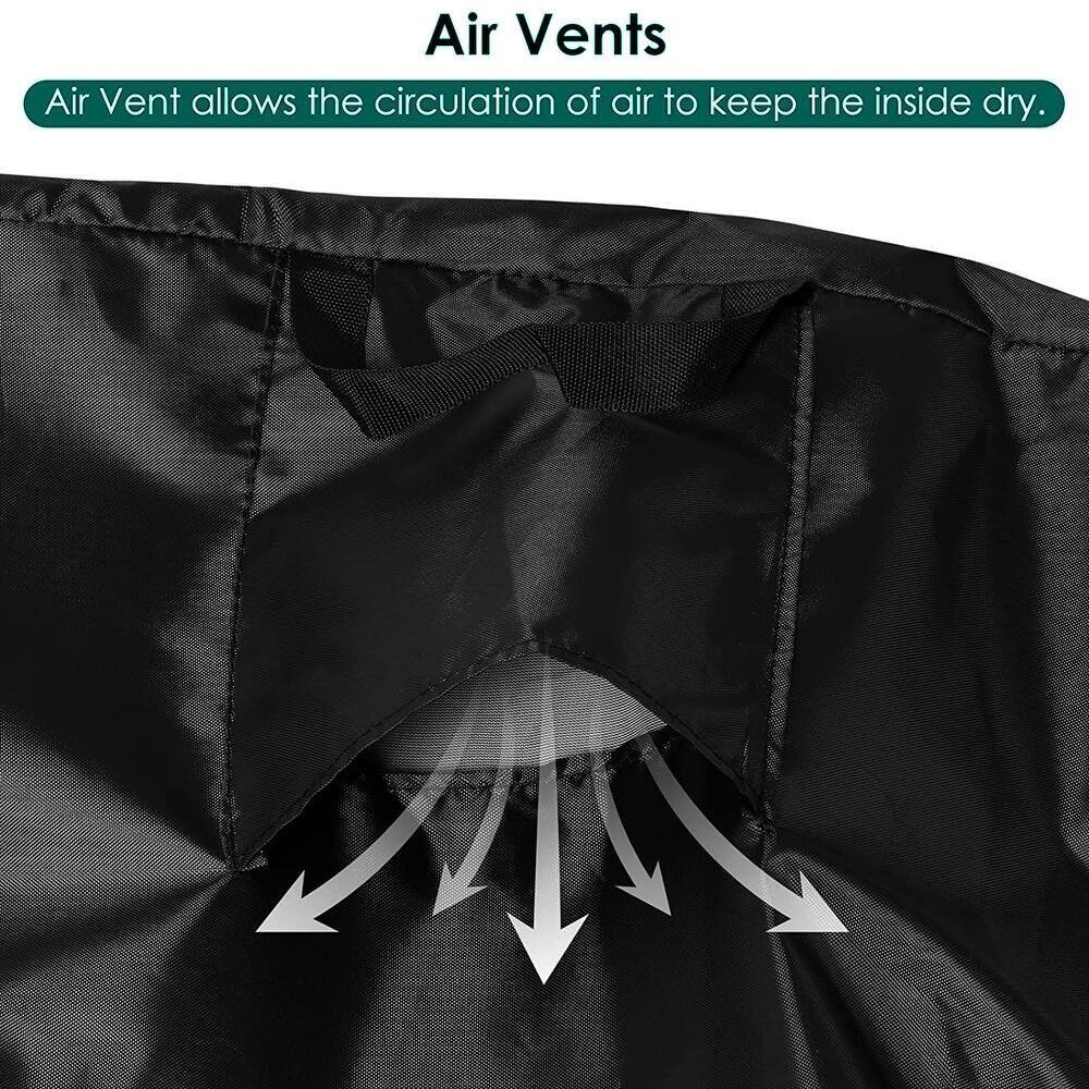 Black Heavy-Duty Waterproof Outdoor Furniture Cover, 110" x 84" x 28"