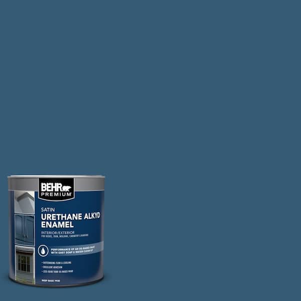 1 qt. #M490-7 Shasta Lake Satin Enamel Urethane Alkyd Interior/Exterior Paint