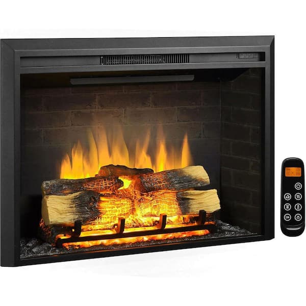 Carl 39 in. Electric Fireplace Insert, Fireplace Heater 750/1500W, Fire Crackling Sound, Remote Control