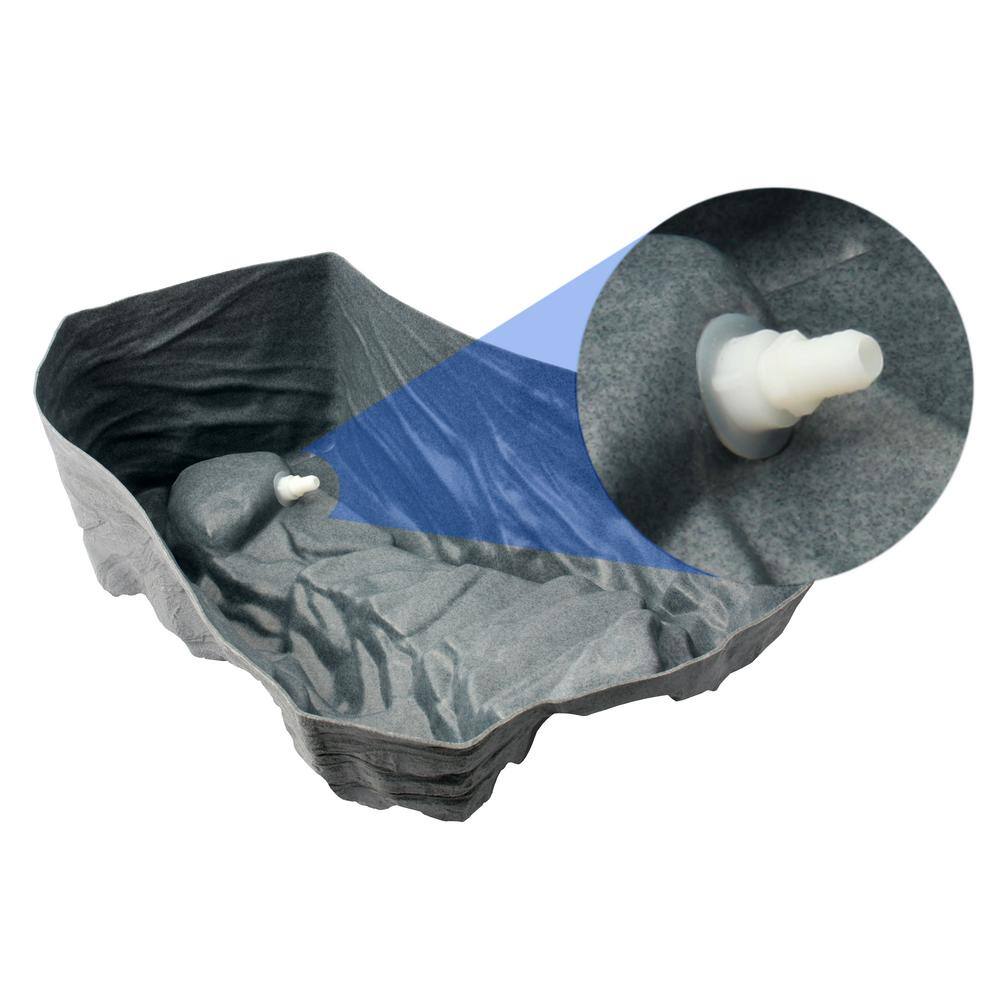 Gray Polyethylene Outdoor Waterfall Rock Feature