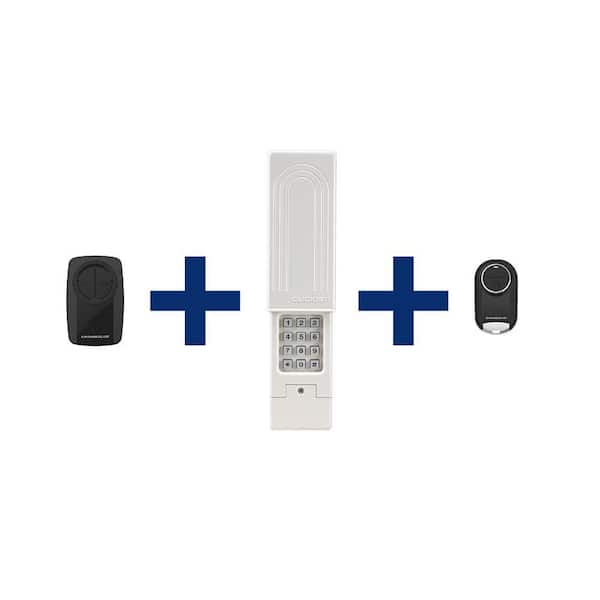 Universal Garage Door Remote Control, Wireless Keypad and Mini Keychain Remote Bundle