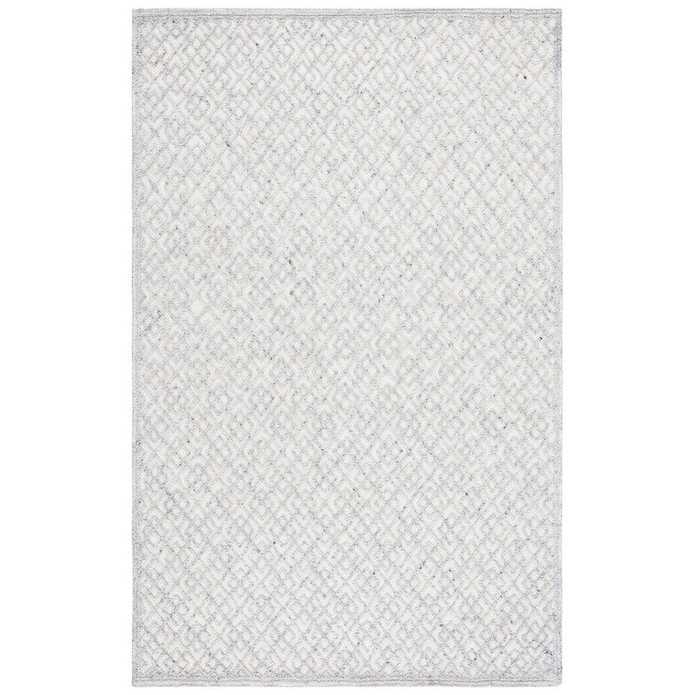 Gray Hand-Tufted Wool 8' x 10' Geometric Area Rug