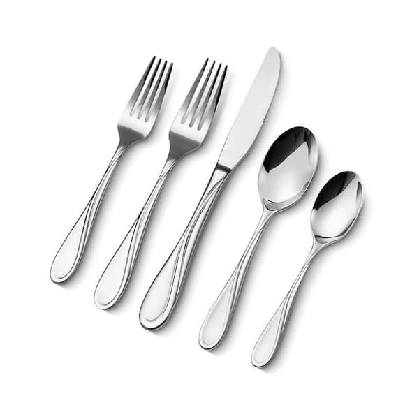 65-Piece Stainless Steel Flatware Set, Food-Grade Mirror Finish Cutlery, Dishwasher Safe Tableware for 12