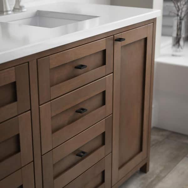 Squared Modern 1-3/16 in. (30 mm) Matte Black Cabinet Drawer Pull